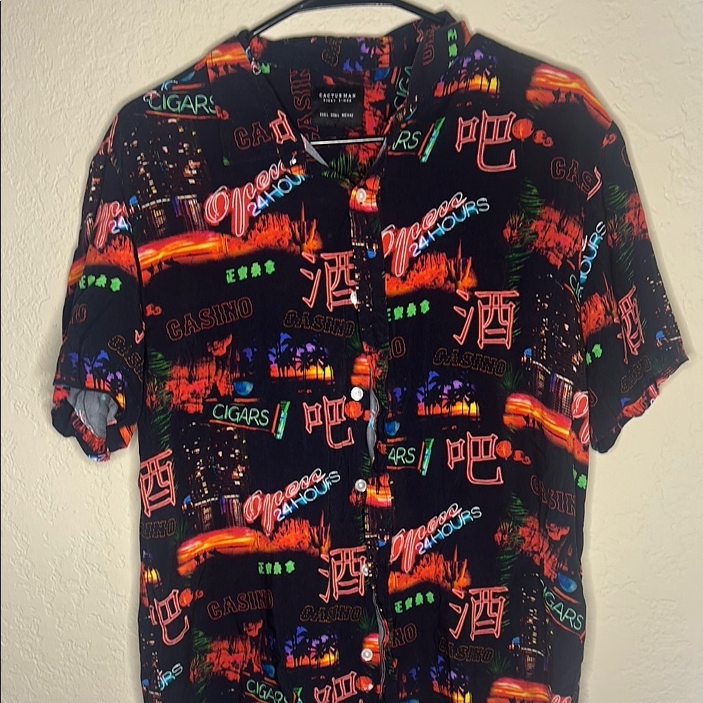 Graphic Neon Print Men's Shirt